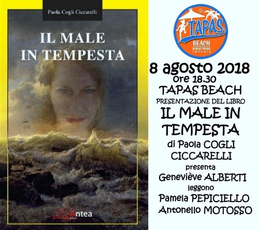 Imperia: questa sera, presentazione libro 'Il male in tempesta' di Paola Cogli Ciccarelli