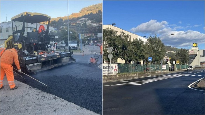 Camporosso, conclusi i lavori in via Braie. Gibelli: &quot;Intervento stradale rapido e indolore per il traffico&quot; (Foto)