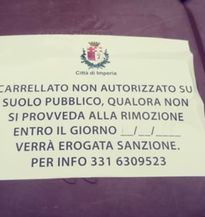 Imperia: porta a porta, commercianti e amministratori obbligati a rimuovere o 'coprire' i carrellati sul suolo pubblico entro otto giorni o scattano le sanzioni