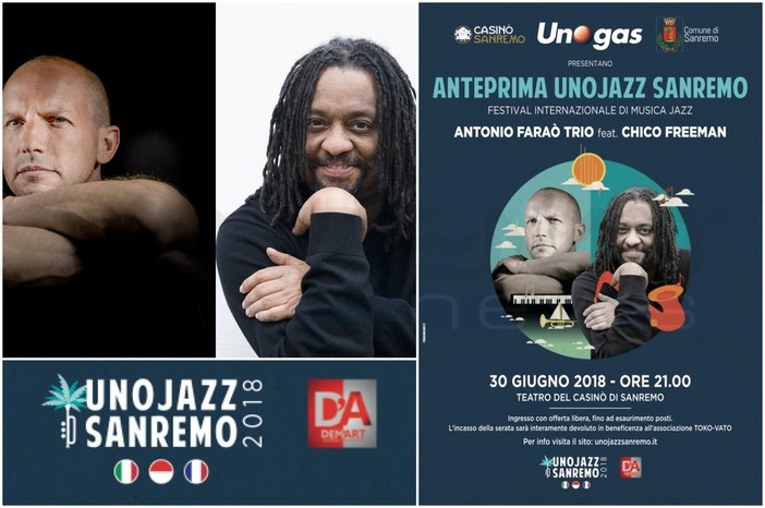 UnoJazz Sanremo 2018: attesa per l’anteprima di sabato al Teatro del Casinò con Antonio Faraò Trio (feat. Chico Freeman)