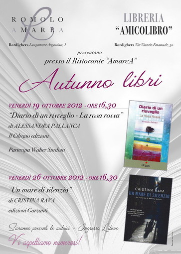 Bordighera: venerdì il primo incontro di 'Autunno Libri' con l'autrice Alessandra Pallanca