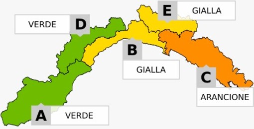 Arpal Liguria, allerta arancione a Levante e gialla sul centro della Regione