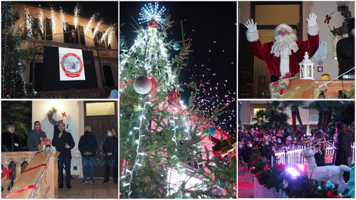 Arma di Taggia vive la magia del Natale con la cerimonia di accensione dell'albero a villa Boselli