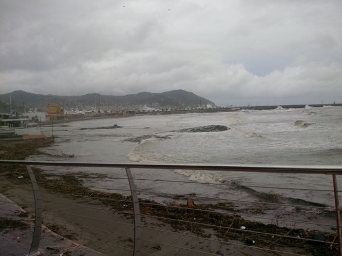 Imperia: emergenza maltempo. Le mareggiate portano canne e detriti sulle spiagge anche a Borgo Marina