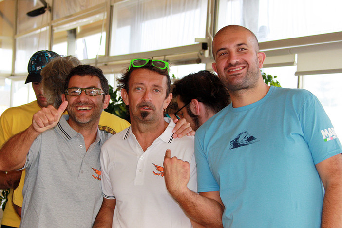 Francesco Bregolin con Andrea Ippolito e Walter Scotto, promotori del Winfestival 2012