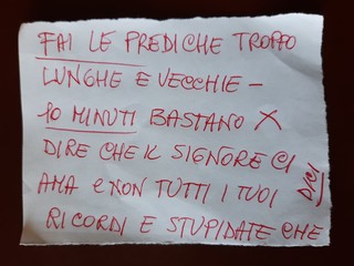 Il messaggio ricevuto in questi giorni