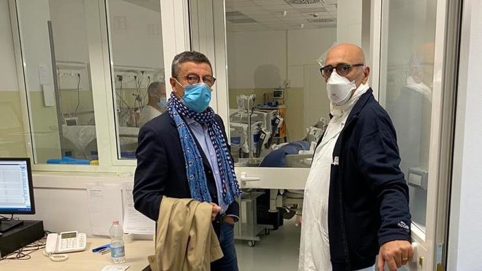 Emergenza coronavirus e ospedali liguri, consigliere regionale Brunello Brunetto (Lega) visita strutture dell’Asl1 e di Albenga