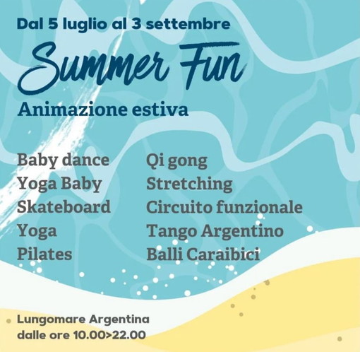 Al via ‘Bordighera Summer Fun’, il programma di animazione estiva all’insegna di sport, benessere e ballo per tutte le età