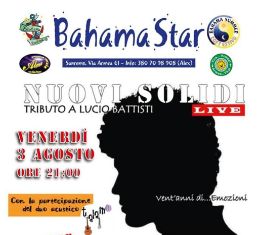 Il grande intrattenimento, al Bahama Star, si rinnova anche questo fine settimana. Giovedì Aperizumba e venerdì, tributo a Lucio Battisti con i Nuovi Solidi