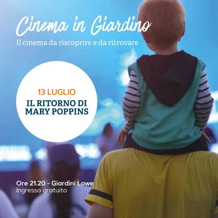 Bordighera, sabato il 2° appuntamento con 'Cinema in giardino': start alle 21.20