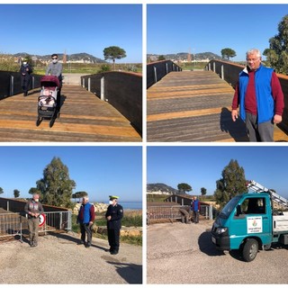 Imperia, riconsegnato alla città il ponte del parco urbano. Gagliano: &quot;Lavori celeri, ma adesso ci vuole il giusto rispetto da parte di tutti&quot; (foto)