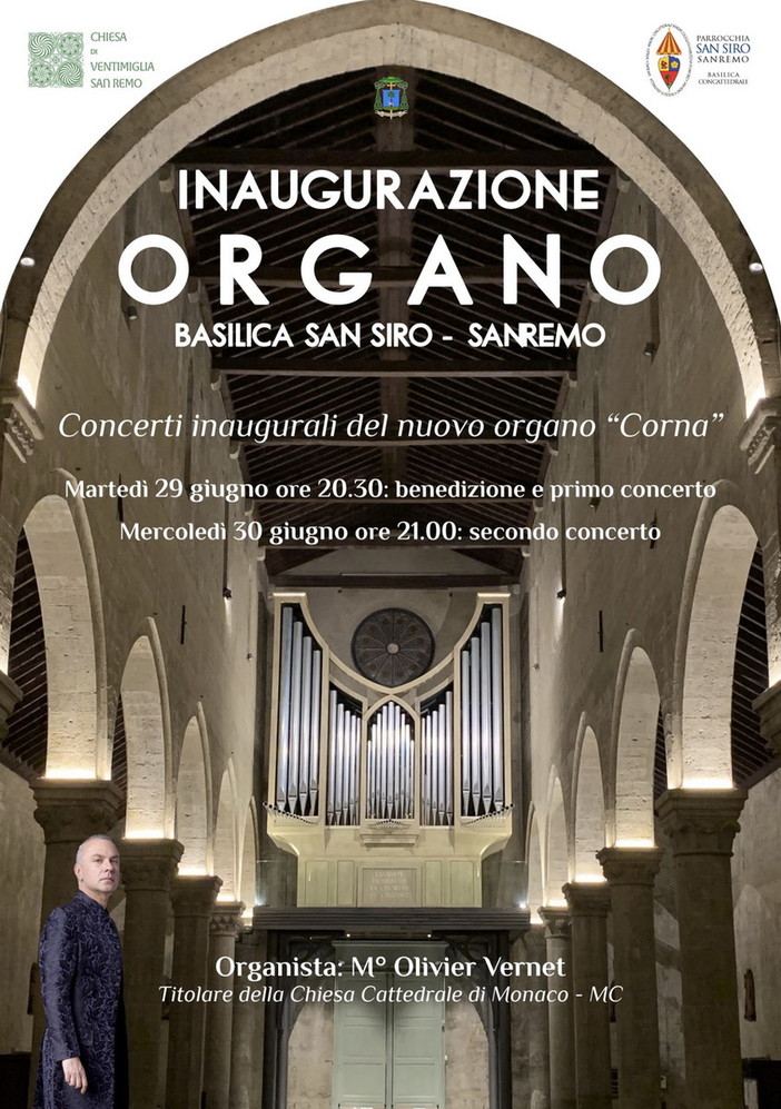 Sanremo: due concerti inaugurali del nuovo organo della Concattedrale Basilica di San Siro