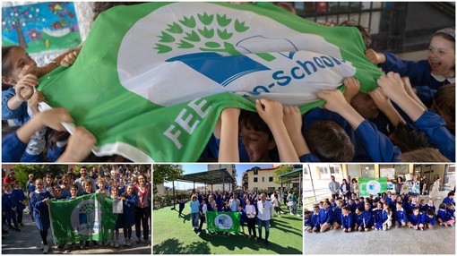La Bandiera Verde sventola su tre scuole di Taggia: la grande festa per la cerimonia di consegna (Foto e video)