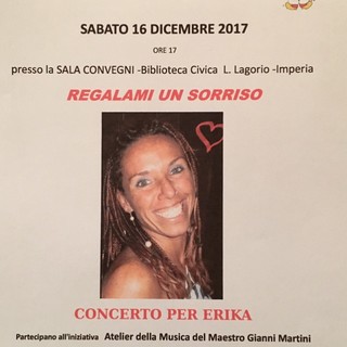 Imperia: questo pomeriggio alla biblioteca Lagorio 'Regalami un sorriso', concerto benefico in memoria di Erika Cannoni