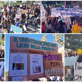 Post sessista del preside Auricchia, a Imperia studenti in corteo (foto e video)