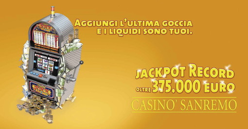 Casinò Sanremo: campagna promozionale per il super jack pot 'Aggiungi l’ultima goccia e i liquidi sono i tuoi'