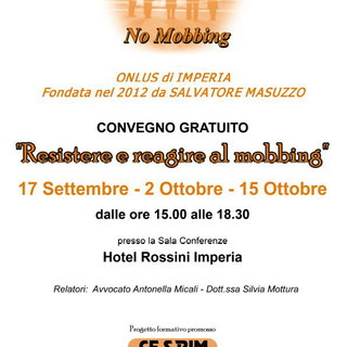 Imperia: nei prossimi giorni, l’Associazione No Mobbing organizza il convegno dell’anno 2016