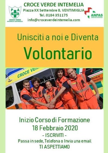 Ventimiglia: iscrizioni aperte al corso per volontari con la Croce Verde Intemelia