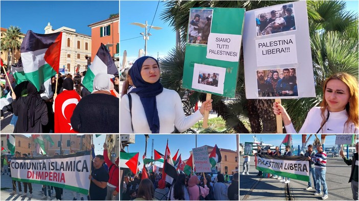 Imperia, i musulmani in piazza per la Palestina (foto e video)