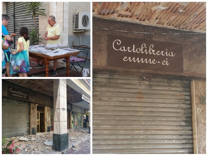 Bordighera: crollo del porticato, salvi per una casualità i gestori della cartolibreria: “Per la prima volta ci siamo addormentati e siamo arrivati tardi, altrimenti saremmo stati lì sotto”