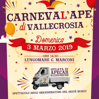 Vallecrosia: domenica prossima, appuntamento con ‘Carneval’Ape’ sul Lungomare G. Marconi