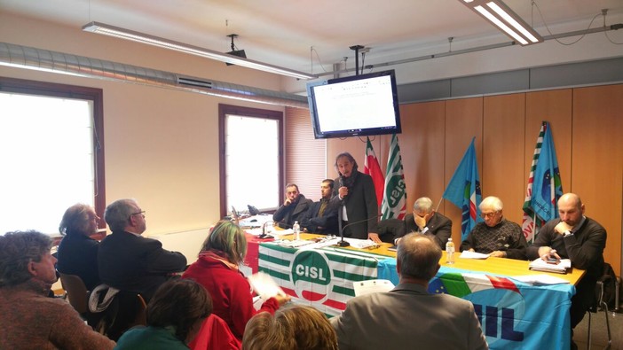 Imperia: riunione in Camera di Commercio con i tre Segretari Generali di Cgil, Cisl e Uil (Foto e Video)