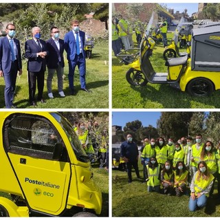 Parte da Imperia la svolta 'green' di Poste: Scajola &quot;Primi in Italia ad avere una 'flotta' di mezzi elettrici nel rispetto dell'ambiente&quot; (foto e video)