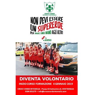 Ventimiglia: iscrizioni aperte al corso per diventare volontari presso la Croce Verde Intemelia