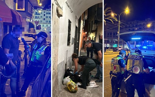 Sanremo, notte di controlli per la polizia municipale: daspo urbano per un uomo, multe per abbandono di rifiuti (Foto e video)