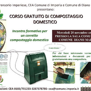 Domani il corso di compostaggio domestico gratuito promosso dal Cea del Comune di Imperia e Diano Marina