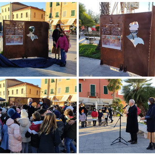 Imperia, inaugurata l'installazione dedicata a Edmondo De Amicis: &quot;Un modo anche per avvicinare la scuola alle istituzioni pubbliche&quot; (foto e video)