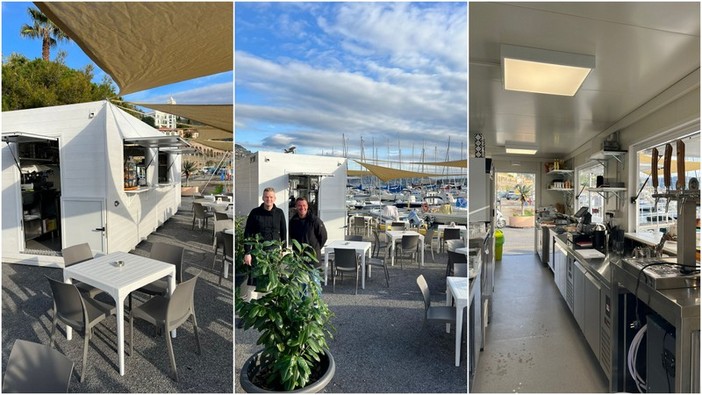 Bordighera, nuovo chiosco bar con dehor al porto turistico (Foto)