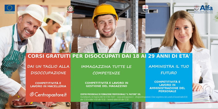 Al Centro Pastore di Imperia, corsi gratuiti e inserimento lavorativo per giovani disoccupati