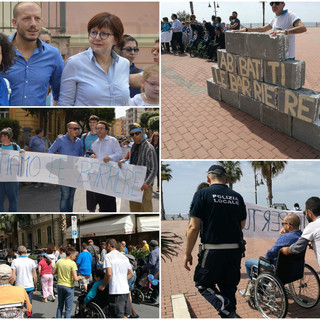 Ventimiglia: disabilità e barriere architettoniche, una 'carrozzata' organizzata da 'Albintimilium' per sensibilizzare la città (Foto e Video)