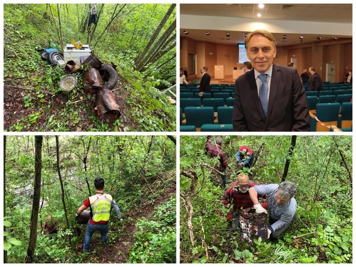 Pieve di Teco, imponente opera di bonifica dei sentieri dell'antica Via del Sale: rimossa una tonnellata di rifiuti. Alessandri: &quot;Lavoriamo per il decoro e lo sviluppo del nostro entroterra&quot; (foto)