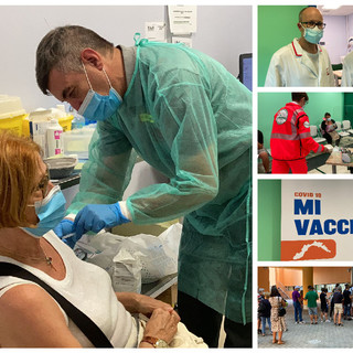 Coronavirus, Imperia, al Palasalute la prima 'Open night' con accesso libero. Falco (Asl 1): &quot;Vaccino unica arma per un autunno più sereno&quot; (Foto e video)