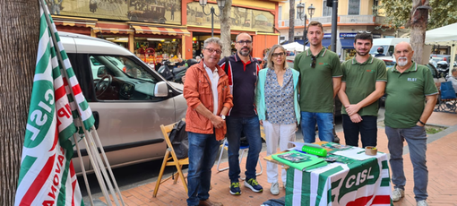 Oggi anche a Ventimiglia la Cisl in piazza a informare e raccogliere adesioni per una legge nazionale per la redistribuzione degli utili ai lavoratori