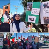 Imperia, i musulmani in piazza per la Palestina (foto e video)