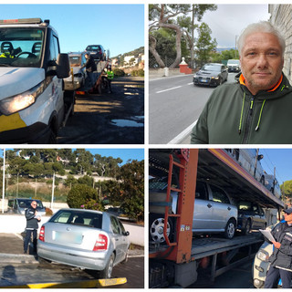 Imperia, contrasto all'abbandono 'selvaggio' delle auto, polizia locale in azione. Gagliano: &quot;La città 'liberata' da oltre 100 mezzi, +40% rispetto al 2020&quot; (foto)