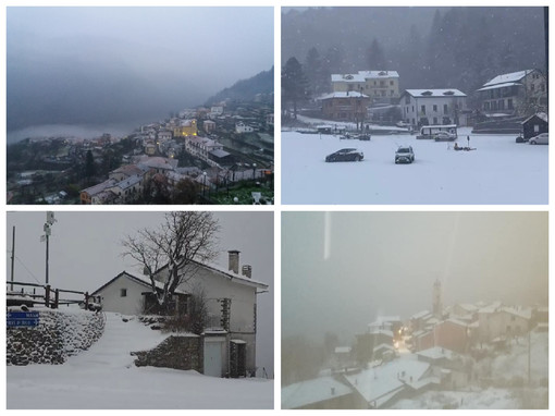 In provincia di Imperia San Valentino è ancora più romantico: lo spettacolo della neve avvolge l'entroterra (foto)