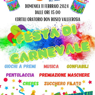 Vallecrosia: domenica prossima Festa di Carnevale all' Oratorio Don Bosco