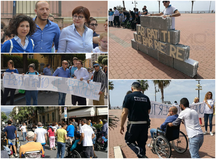 Ventimiglia: disabilità e barriere architettoniche, una 'carrozzata' organizzata da 'Albintimilium' per sensibilizzare la città (Foto e Video)