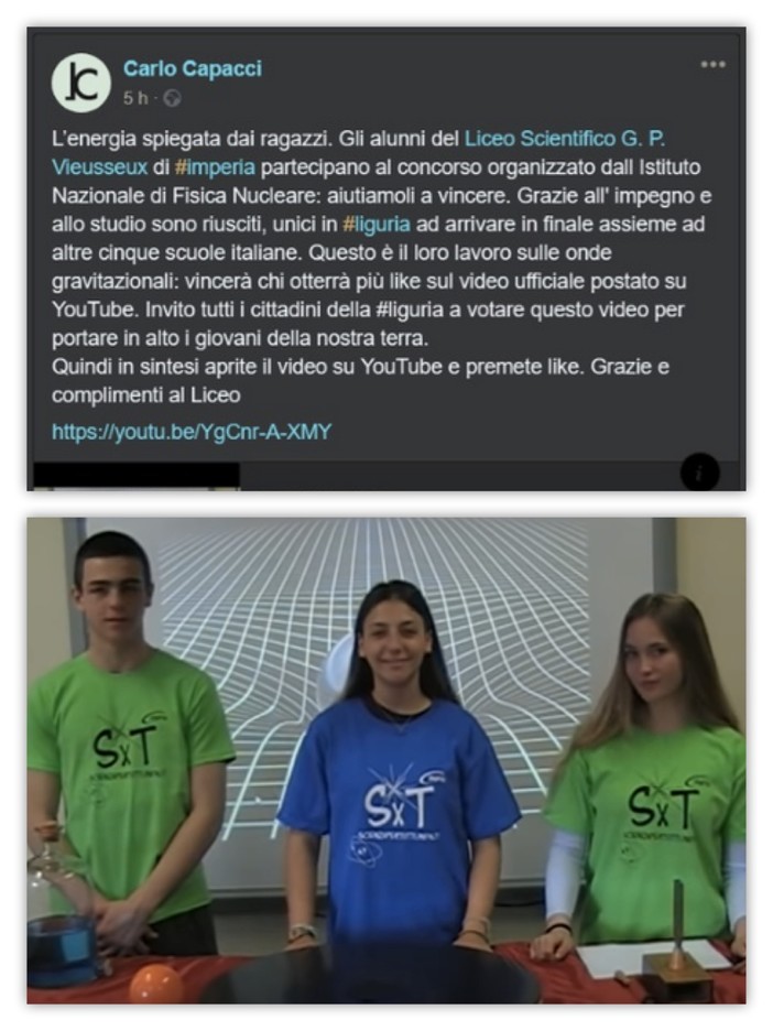 Imperia: gli studenti del Liceo Vieusseux in finale al concorso dell'Istituto Nazionale di Fisica Nucleare