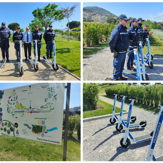 I vigili di Imperia salgono in monopattino, al via le pattuglie green. Il sindaco Scajola: “Un modo per essere più veloci negli spostamenti” (foto e video)