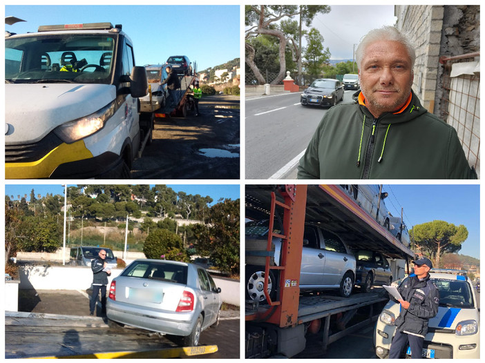 Imperia, contrasto all'abbandono 'selvaggio' delle auto, polizia locale in azione. Gagliano: &quot;La città 'liberata' da oltre 100 mezzi, +40% rispetto al 2020&quot; (foto)