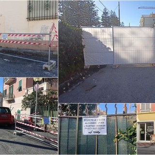 Bordighera, cantiere in via Orfeo Martelli: scattano divieti di transito e di sosta (Foto)