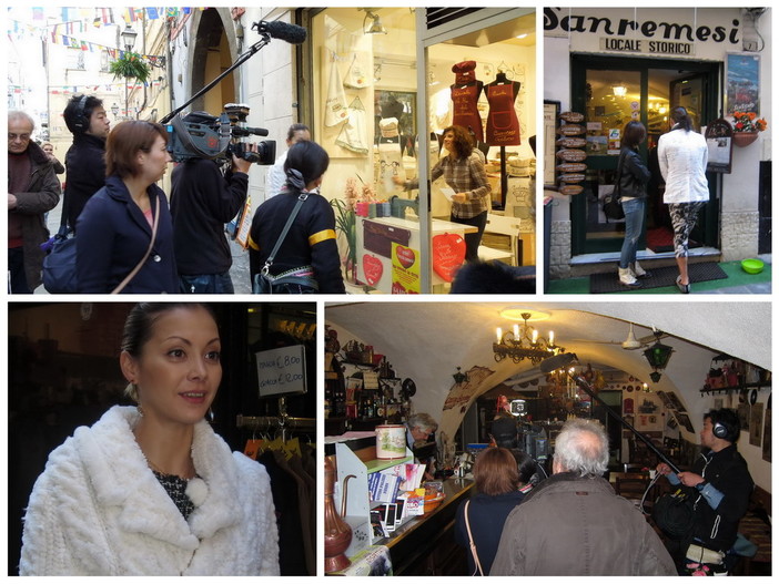 Le immagini della troupe tv in centro stamani