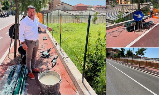 Vallecrosia, riqualificazione di via Don Bosco: al via il cantiere del nuovo lotto (Foto)