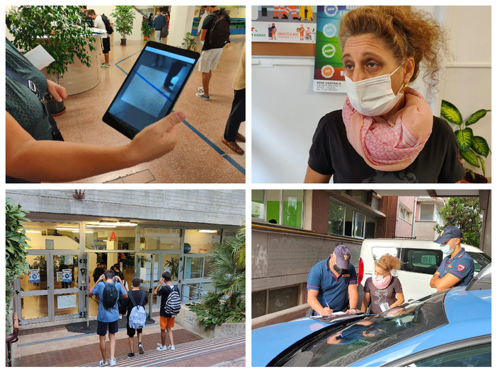 Imperia, al via il nuovo anno scolastico. Tensioni al 'Ruffini', collaboratrice protesta: &quot;Il green pass è incostituzionale. Il lavoro è un diritto&quot; (foto e video)