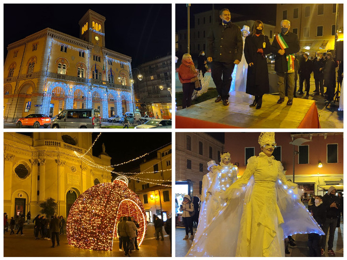 Imperia, la magia del Natale avvolge la città con l'accensione delle luminarie, Scajola: &quot;Serve il ritorno alla normalità. A Capodanno evento per giovani e bambini&quot; (foto e video)